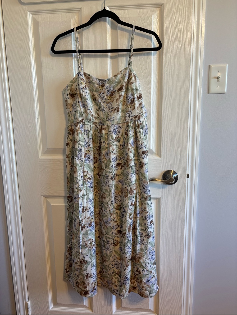 Reitmans Vicose Linen Spaghetti-Strap Midi Dress with 100% Cotton Liner